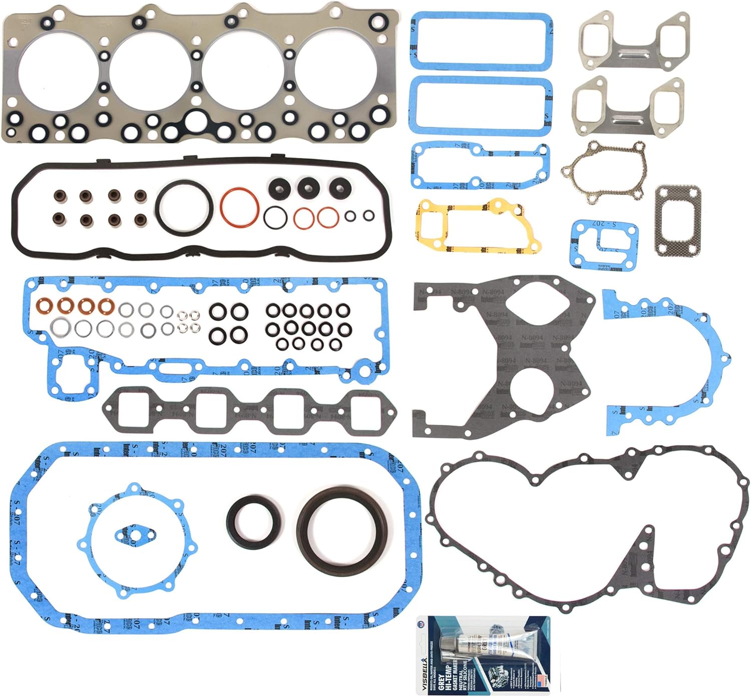 Evergreen FS44BD2L Full Gasket Set Fit 1995 1996 1997 1998 GMC ISUZU NPR TRUCK 4BD2-T Turbo Diesel