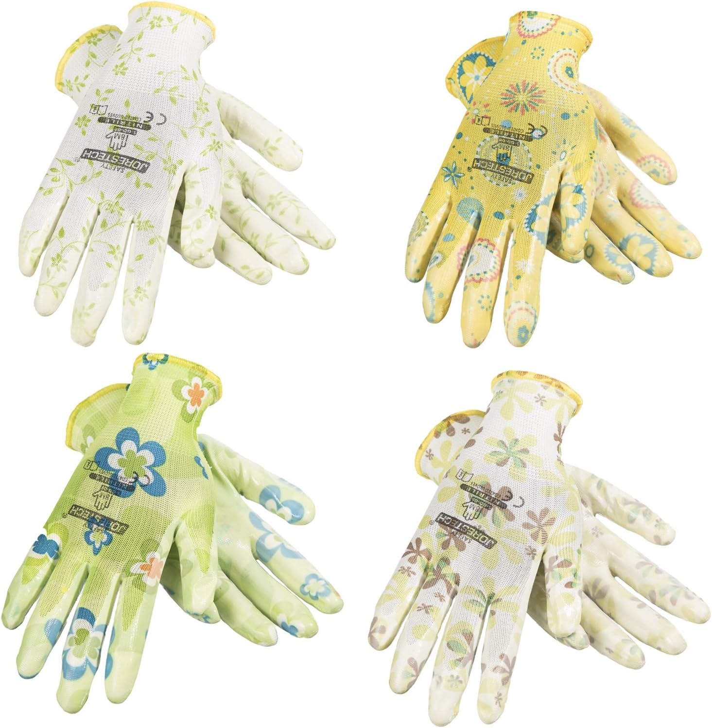 JORESTECH Safety Gardening Gloves, Polyester Knit with Nitrile Palm Coating, Lightweight Grip Gloves