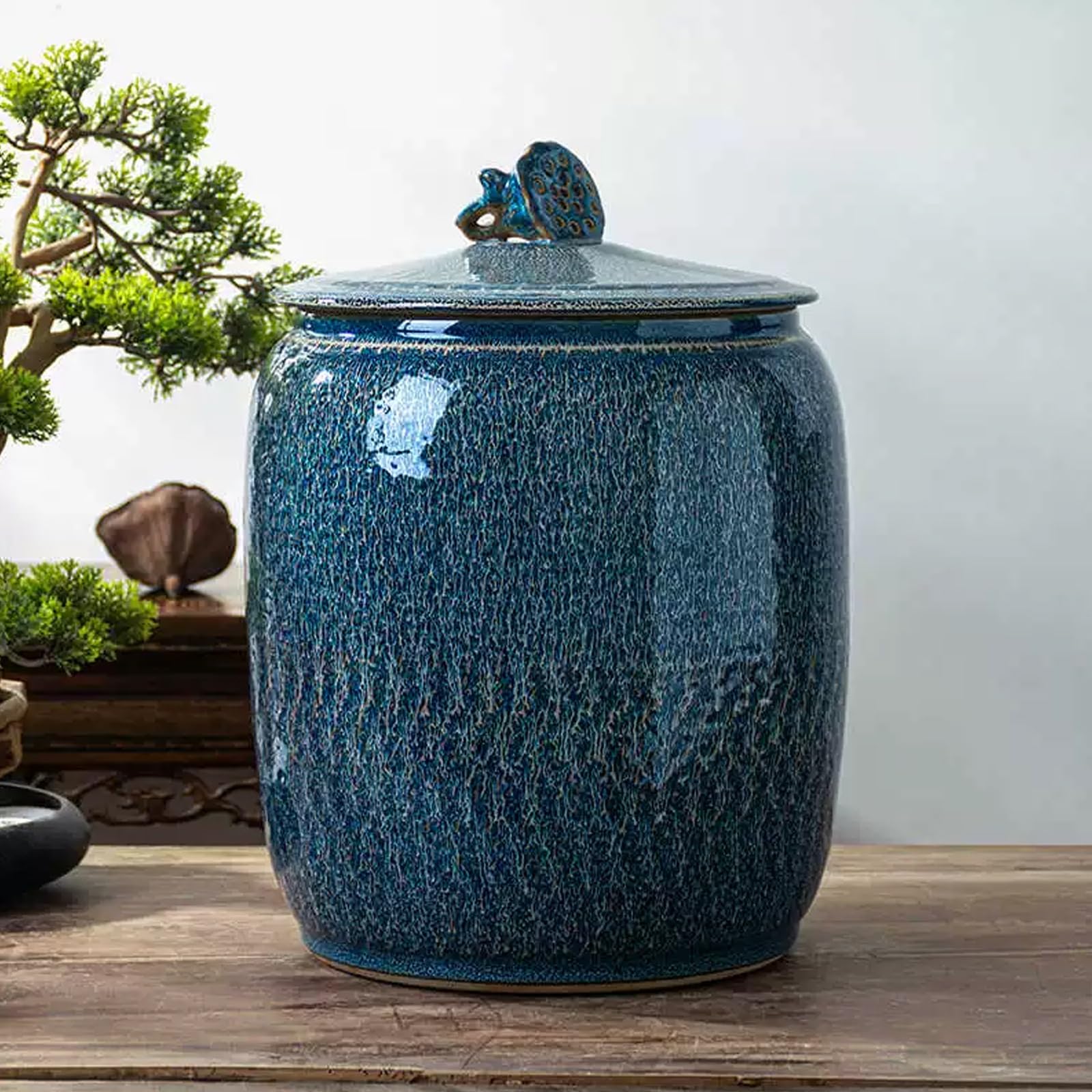 Barattoli ermetici in ceramica per alimenti, contenitori sigillati di grande capacità per cereali, riso, farina, noci e cereali con coperchio