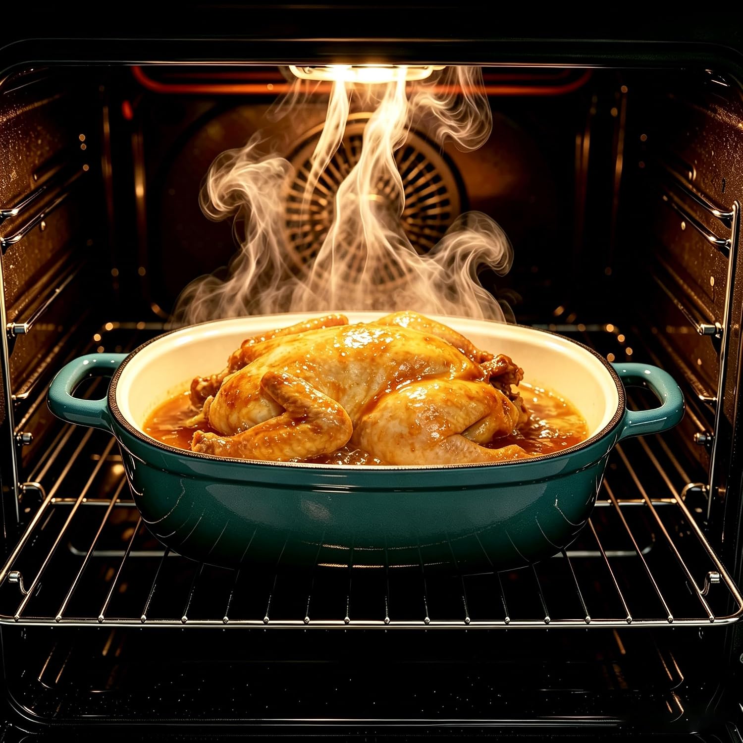 Enameled Cast Iron Dutch Oven for Bread Baking, Loaf Pan with Lid for Sourdough (Peacock Blue, 3 Quarts)