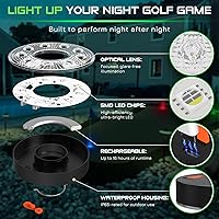 Vista 2 de KINGTOP Luz de hoyo de golf LED recargable - Impermeable, lente de iluminación enfocada, control remoto, perfecta para práctica nocturna de golf