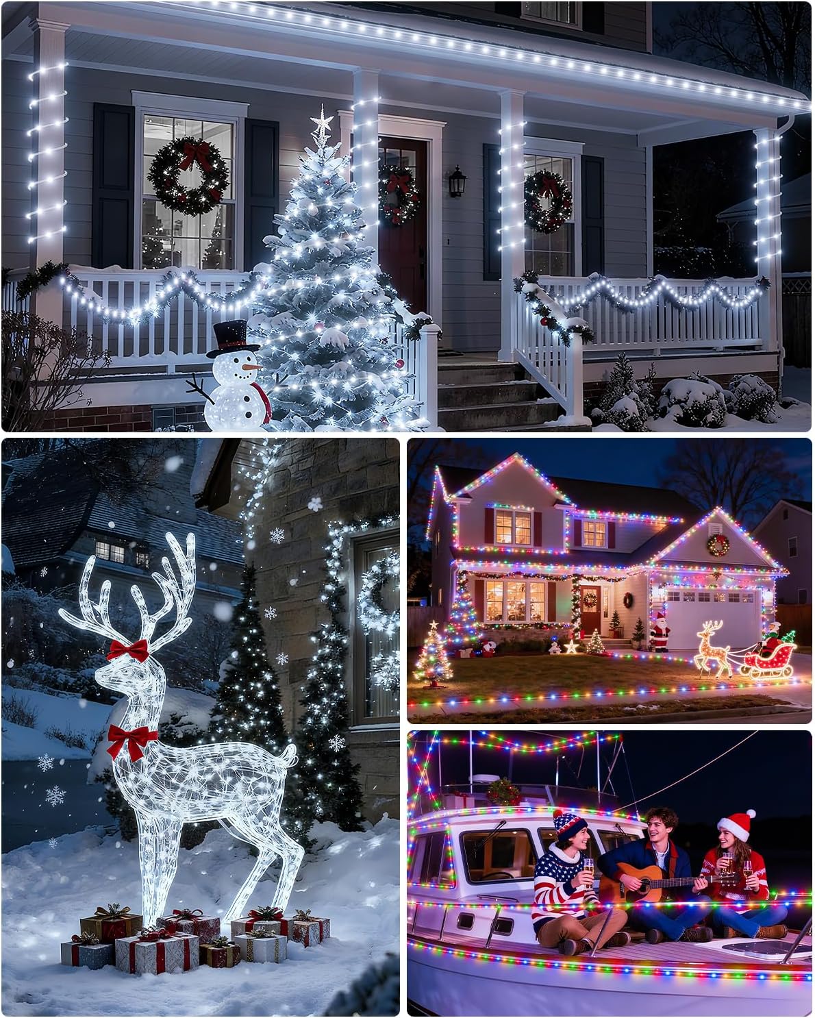 ICRGB Solar Lights Outdoor, 66FT 200LED 1800mah Solar Rope Lights with Remote, Type C, 19 Modes and Timer, IP67 Waterproof for Outdoor Christmas Pool Patio Porch Tree Wedding, Cool White to Multicolor