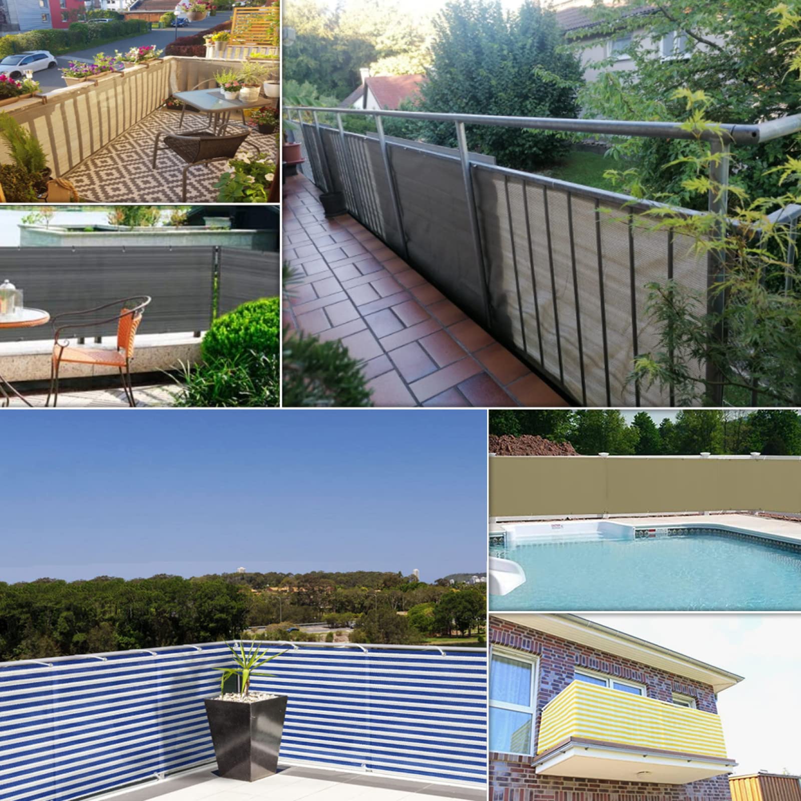 Frangivisto Per Balcone HUAXIQUE - Impermeabile, Anti-UV E Facile Da Installare, 80x600 Cm Colore Antracite - Foto 4