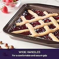 Vista 5 de Circulon Bandeja antiadherente para hornear / molde antiadherente para tartas, cuadrado, 9 pulgadas, marrón