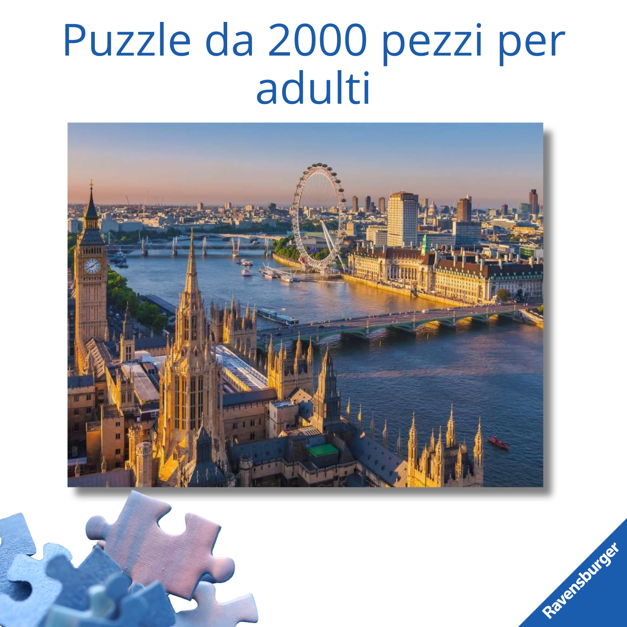 Ravensburger - Puzzle 2000 Pezzi Atmosfera Londinese | Puzzle 2000 Pezzi | Rompicapo Adulti E Bambini Dai 14 Anni In Su | Regalo Per Bambini E Adulti | Misure 98x75cm
