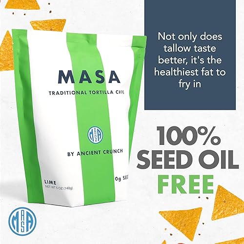 Miniatura 3 de Chips de MASA - Chips de Tortilla con Sabor a Lima, Chips de Maíz Hechos a Mano y Frituras - Maíz Blanco Crecido Naturalmente, Hechos con Sebo de