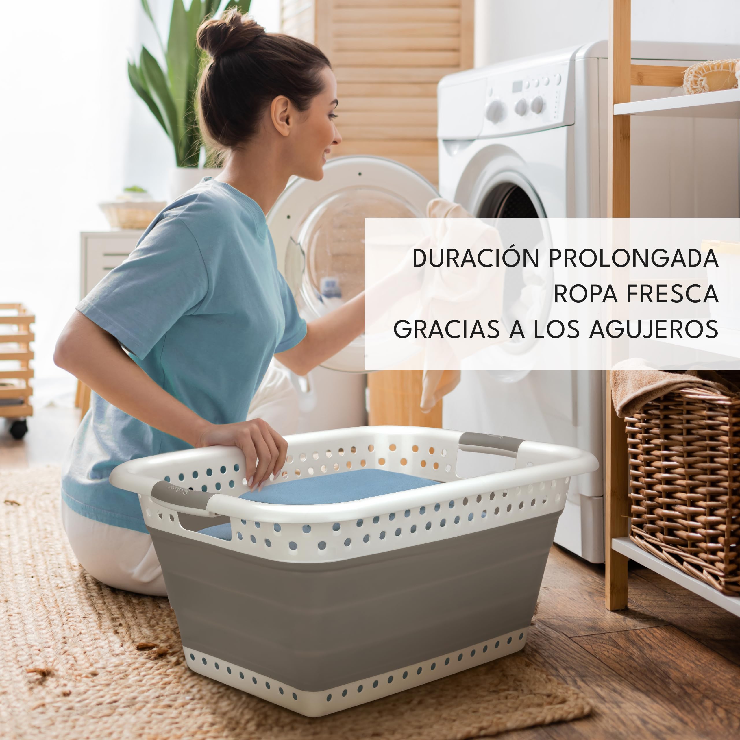 Set de 2 cestos ropa plegable colada - 2x 36 litros & uso universal
