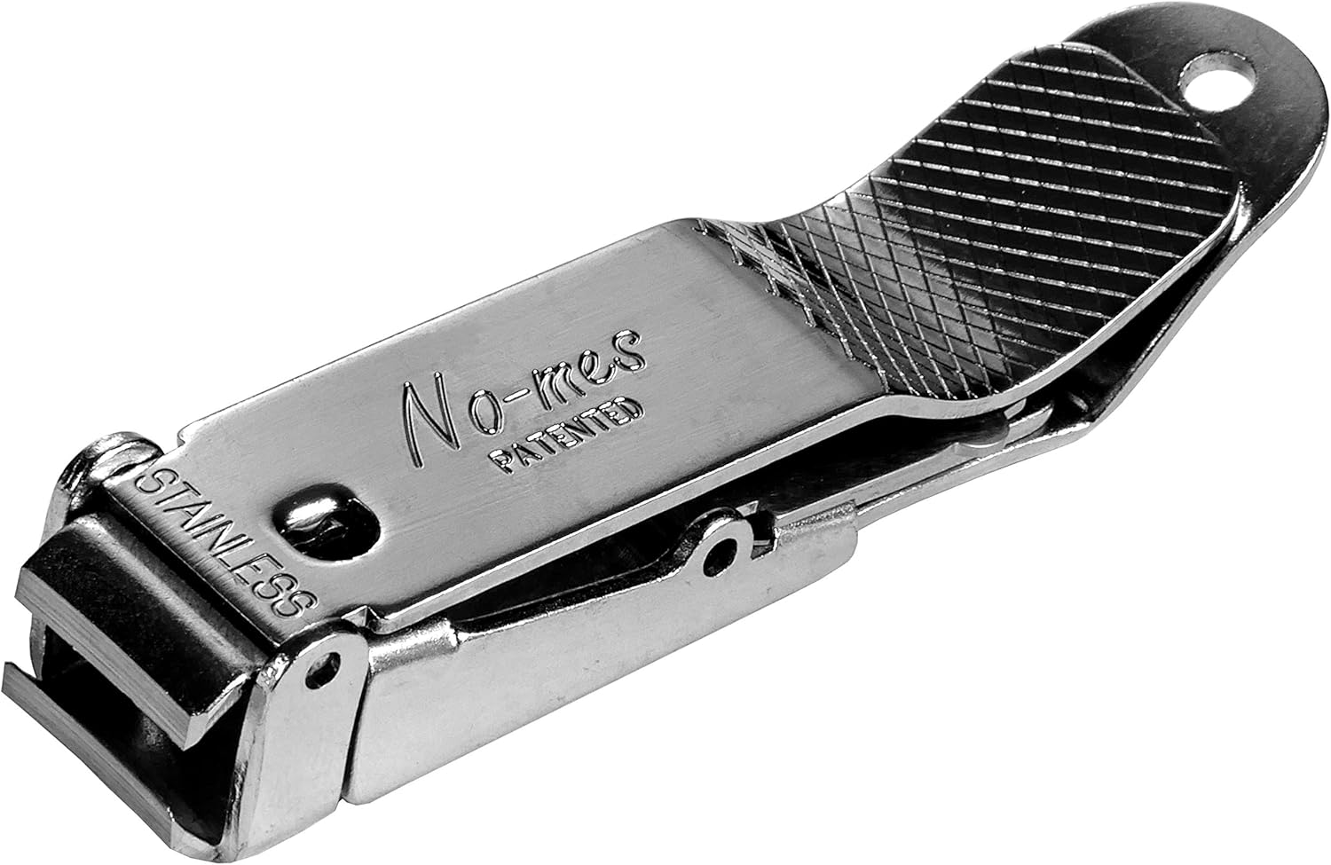 No-mes Toenail Clipper, Catches Clippings, Patented Ergonomic Grip, Built-in Nail File, Made in USA