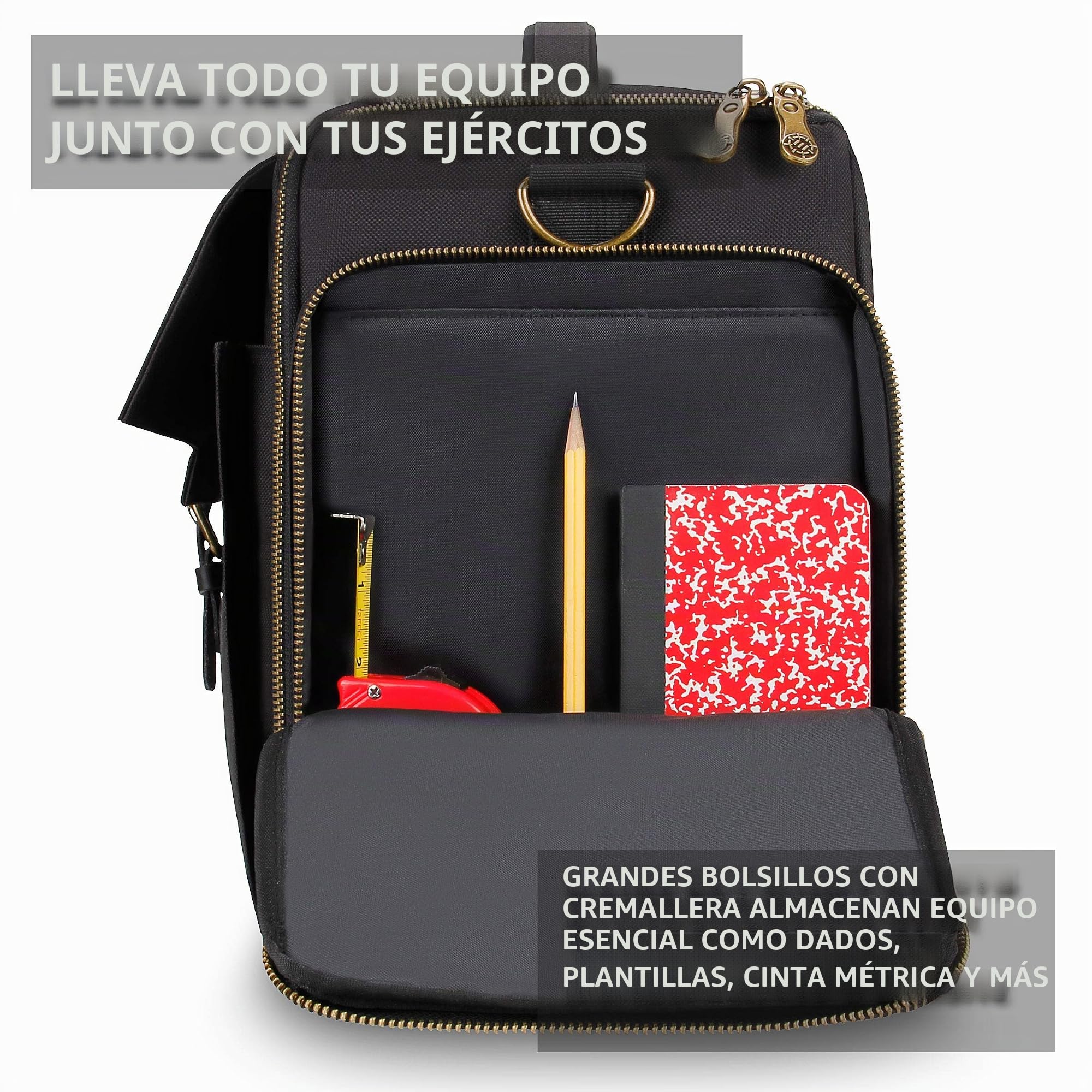ENHANCE Mochila portátil para Figuras en Miniatura de Juegos Bolsa de Viaje con 4 Capas de Espuma Que se Ajustan a 108 miniaturas de infantería - Bolsillo frotal y 2 Bolsillos para Accesorios