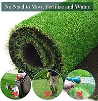 Vista 5 de FREADEM - Alfombra de césped artificial de 8 x 42 pies, alfombra de césped artificial con drenaje y respaldo de goma, alfombra de césped artificial