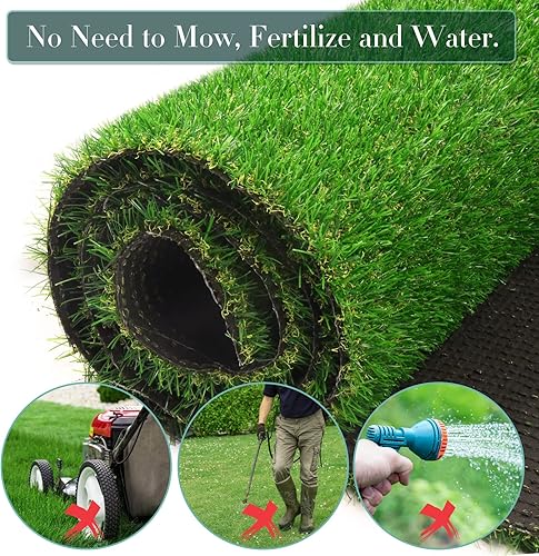 Miniatura 5 de FREADEM - Alfombra de césped artificial de 8 x 42 pies, alfombra de césped artificial con drenaje y respaldo de goma, alfombra de césped artificial