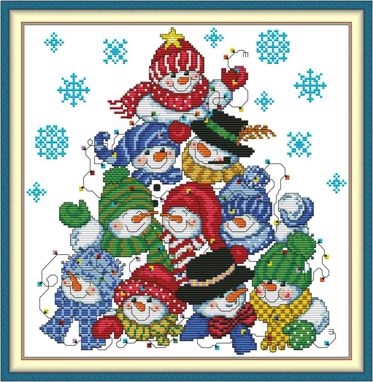 Preprinted Cross Stitch Kit for Beginners, 11ct Dog Wall Art Gift 14.5x16.5