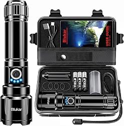 Blukar LED Torch Rechargeable, Ultra High Lumens Super Br…
