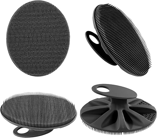 Miniatura 7 de Cepillo de limpieza de ducha de mano de silicona suave exfoliante y masaje suave para todo tipo de piel negro