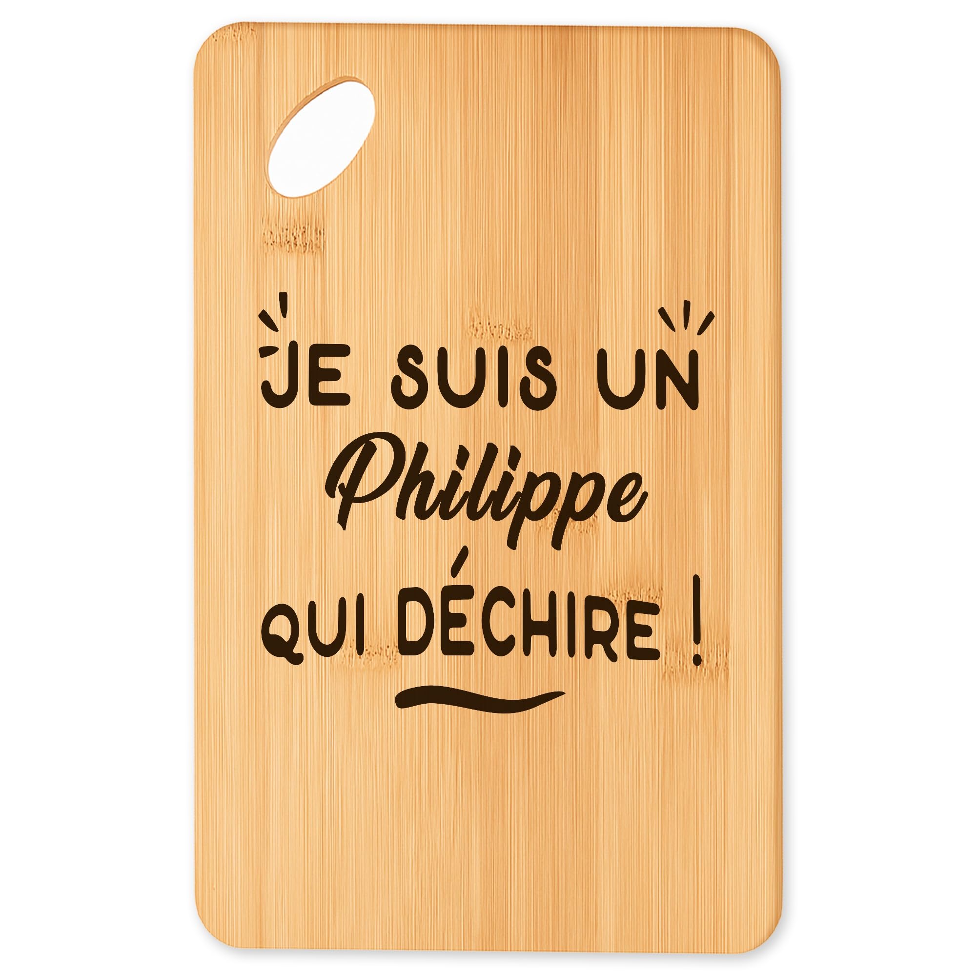 Planche à découper Philippe en bambou pour apéro et barbecue