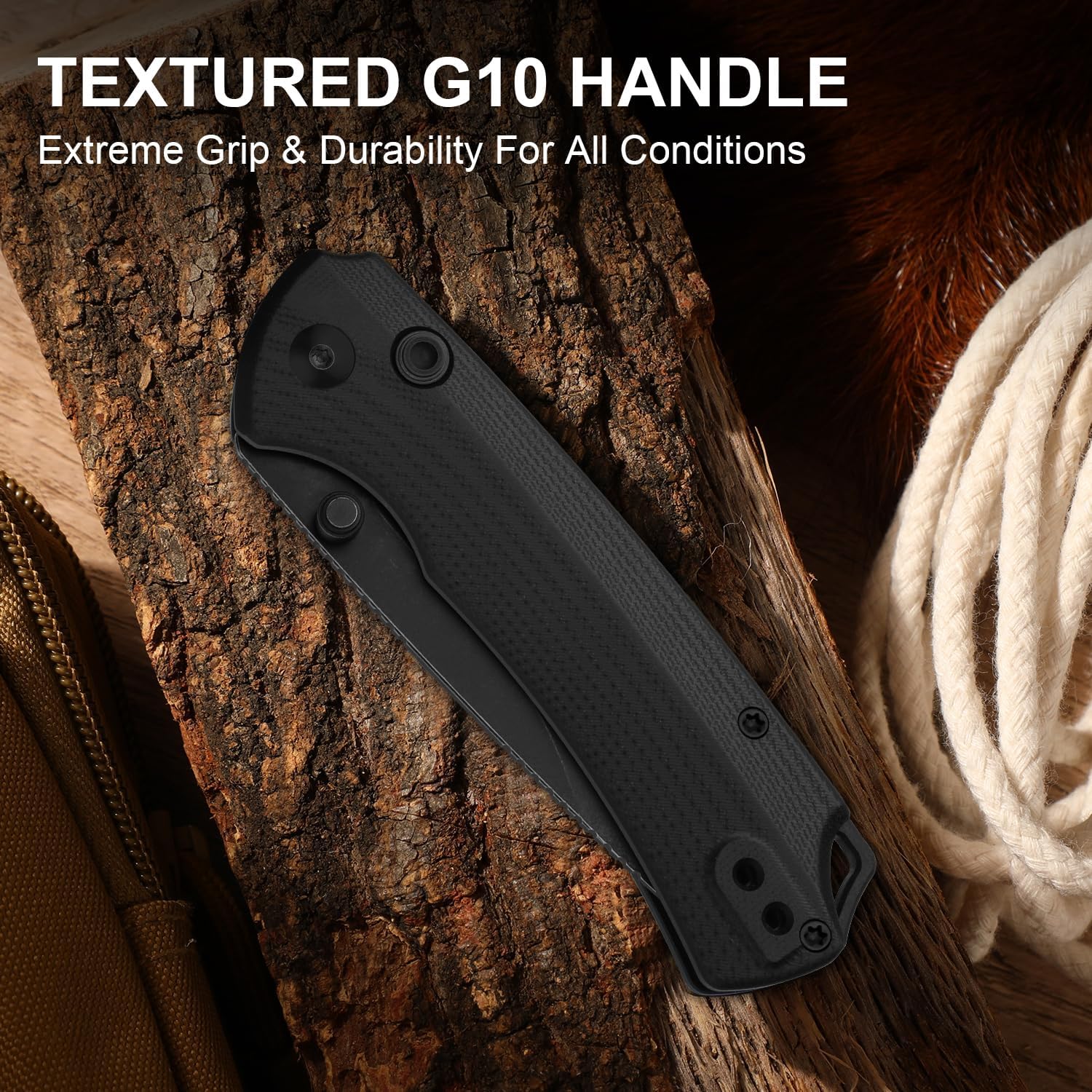 Kizer T1 BD EDC Pocket Knife, 3.2" D2 Steel Drop Point Folding Knives with Black G10 Handle, Thumb Stud Opener Button Liner Lock, for Camping Hiking Fishing V3490.2BM1