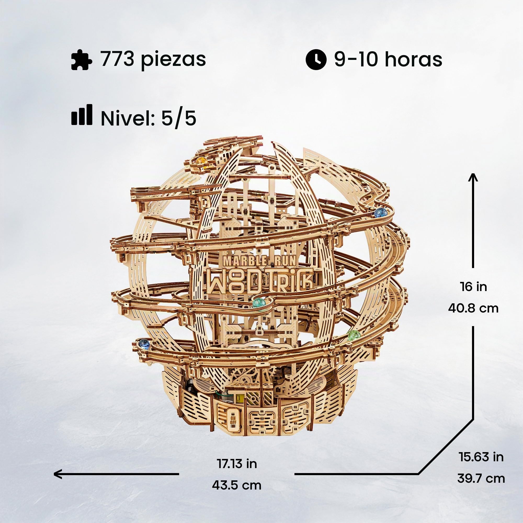 Wood Trick Gravity Marble Puzzle 3D de Madera para Adultos para Construir