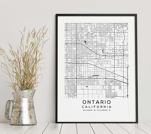 Vista 6 de Mapa de Ontario, California, Light 2 (24x36)