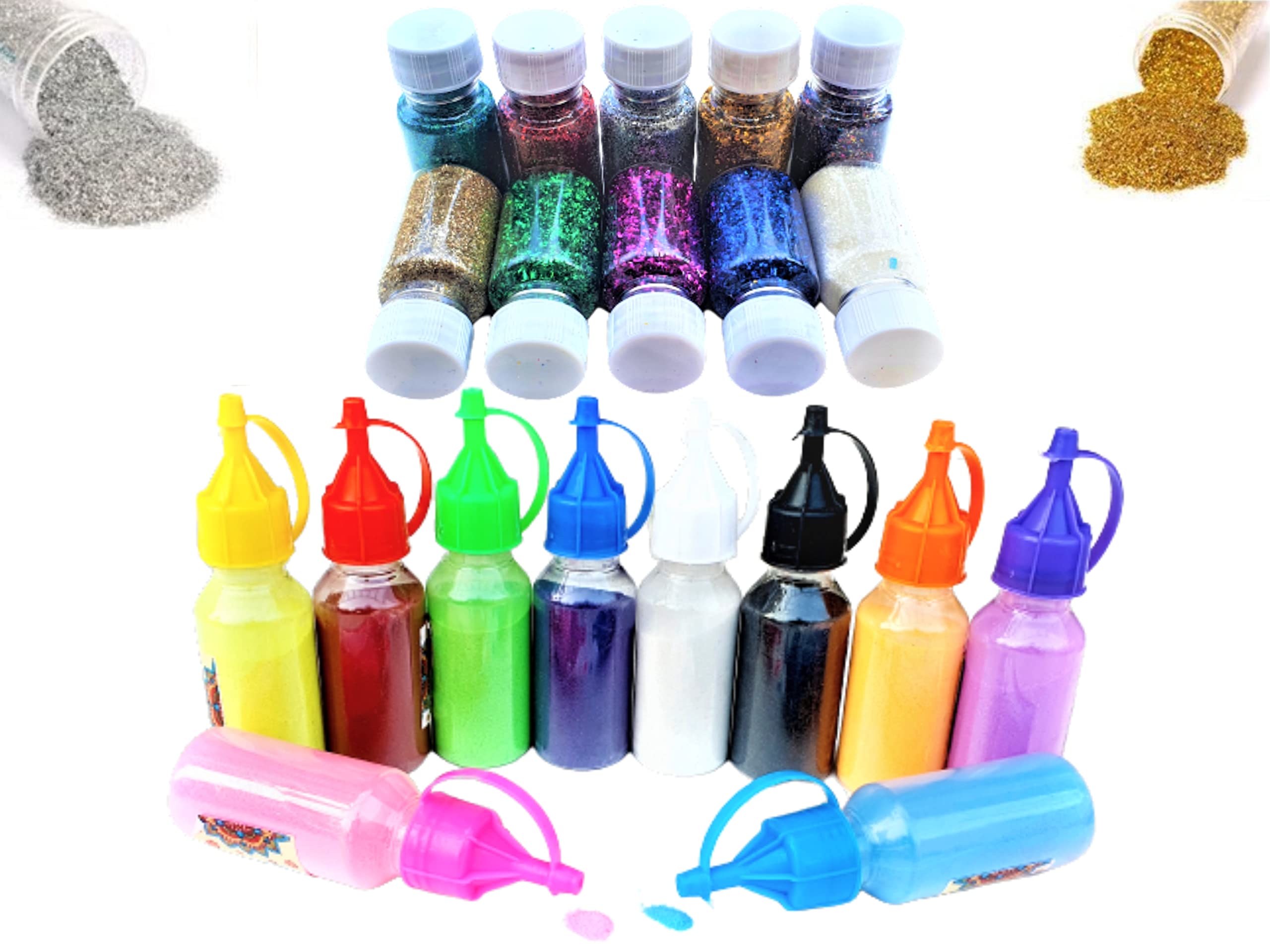 Buy Artonezt Rangoli Kolam Color Powder Bottles in Special Squeeze Pack