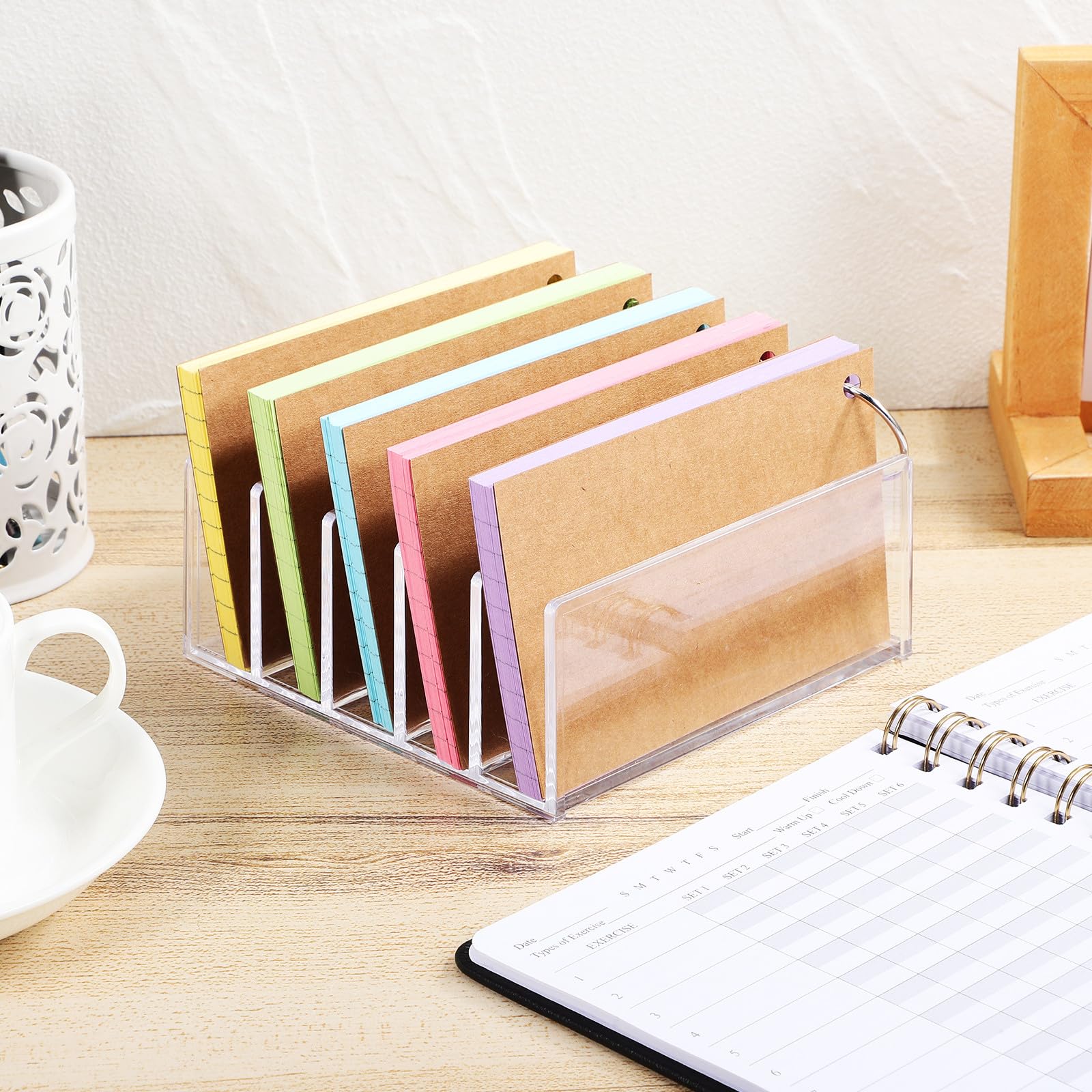 Abaodam Supporto Libri Trasparente PS da Scrivania, Design Verticale