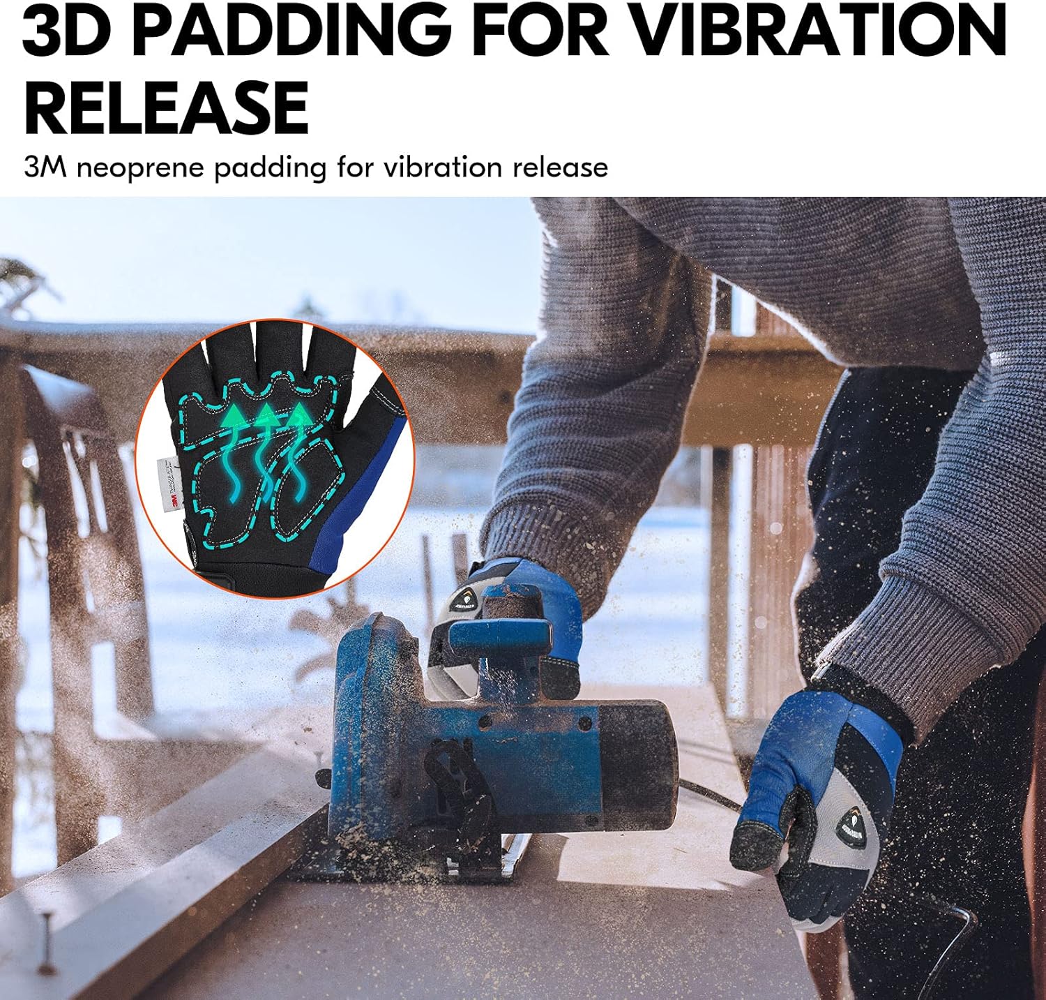 Vgo... -20℃/-4°F COLDPROOF,Winter Work Gloves, Oil Resistant, Water Resistant & Windproof Gloves(Black&Gray,SL7721FW)