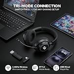 Redragon H891 Wireless Gaming Headset, Tri-Mode (2.4G/BT/Wired), 65H Battery, 50mm Drivers & 7.1 Surround Sound, Noise-Cancelling Retractable Mic, Compatible with PC, PS5, NS, Mac, Mobile