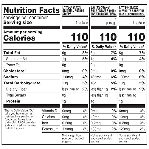 Miniatura 2 de Lay's Stax Papas fritas fritas, paquete variado, sin gluten, recipientes de 0.75 onzas, paquete de 12