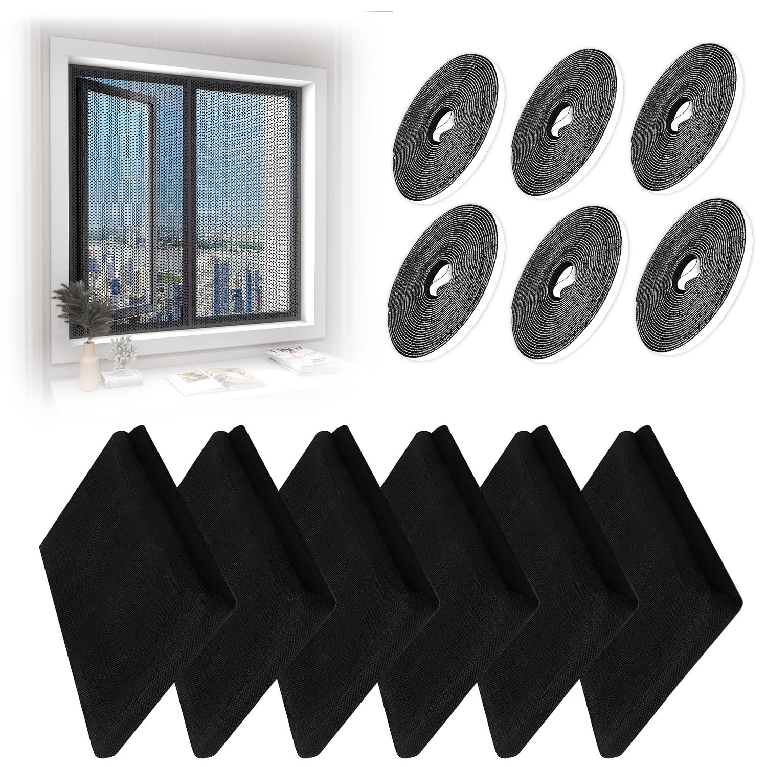 Trade Shop - Zanzariera Universale Finestra Bianca Adesiva Con Nastro Velcro 150x220cm 10228 91617207