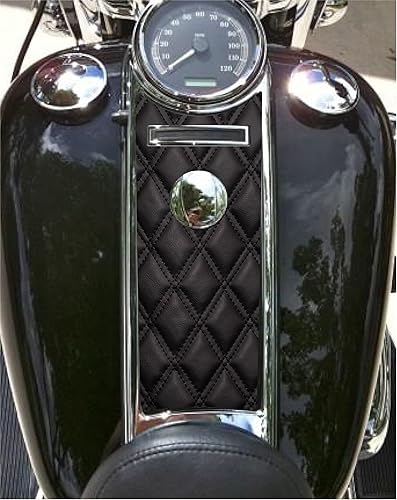 Miniatura 2 de Kustom Cycle Parts Aftermarket - Inserto de consola de plástico con aspecto de puntada de diamante, compatible con Harley Davidson Road King Dash