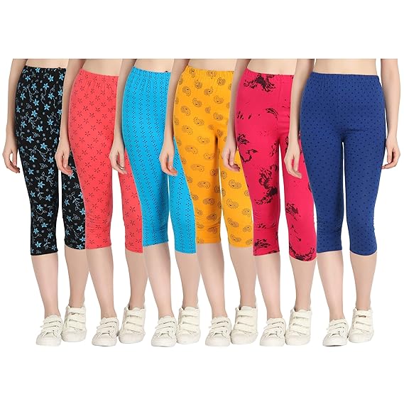 Printed Capri for Womens/Girl Pack of 6