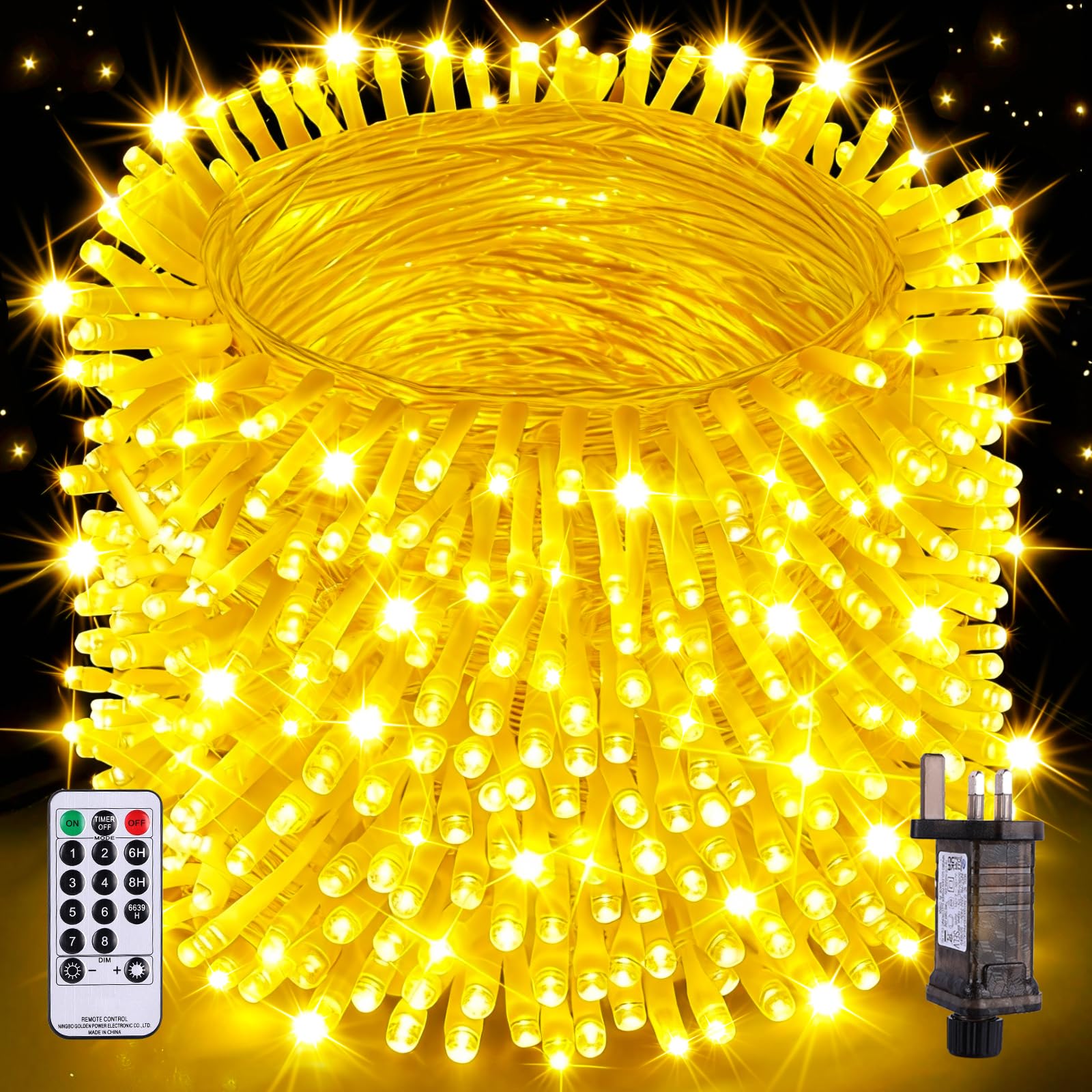 Nextronix Fairy Lights Plug in, 60m 600LED String Lights Indoor with 8 Modes/Timer/Remote, IP44 Waterproof Outdoor Christmas Lights for Garden/Outside/Window/Bedroom Party Halloween Decorations
