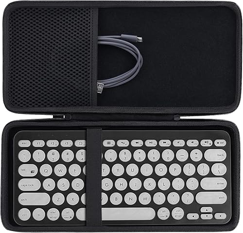 Miniatura 6 de khanka Funda rígida de transporte + funda de silicona para teclado compatible con Logitech K380 Multi-DispositivoPebble 2 Combo para teclado Mac +