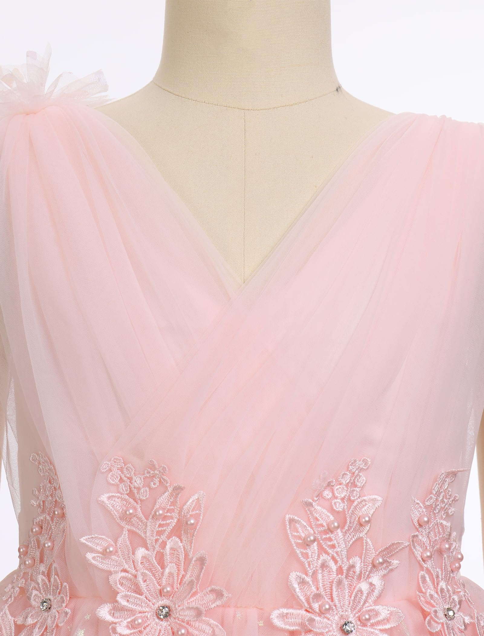 Vestito da bambina per matrimonio, principessa, in tulle, per feste | Gonna in tulle multistrato con decorazione floreale e silhouette elegante per matrimoni, compleanni e occasioni speciali