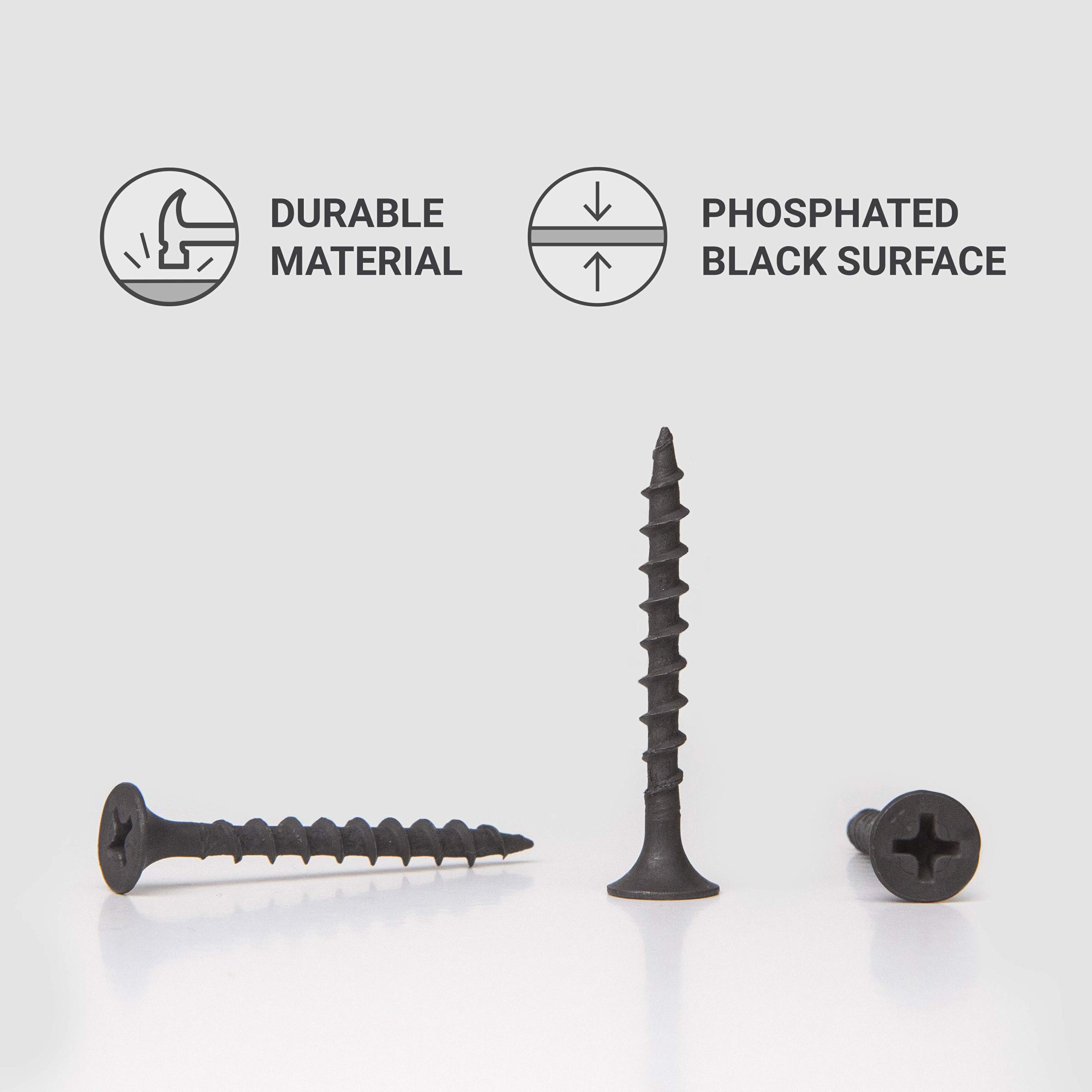 Image secondaire de Lot de 100 vis en acier noir pour cloison sèche et menuiserie