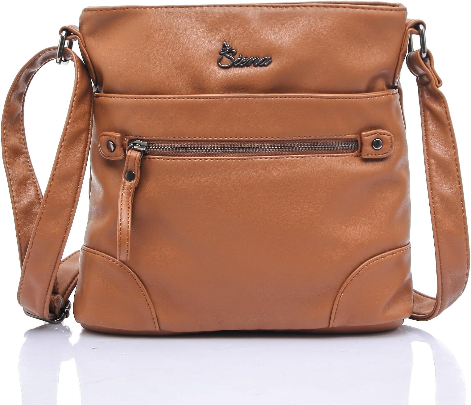 Siena Ultra Soft Lambskin Leatherette Crossbody Messenger Bag MS001