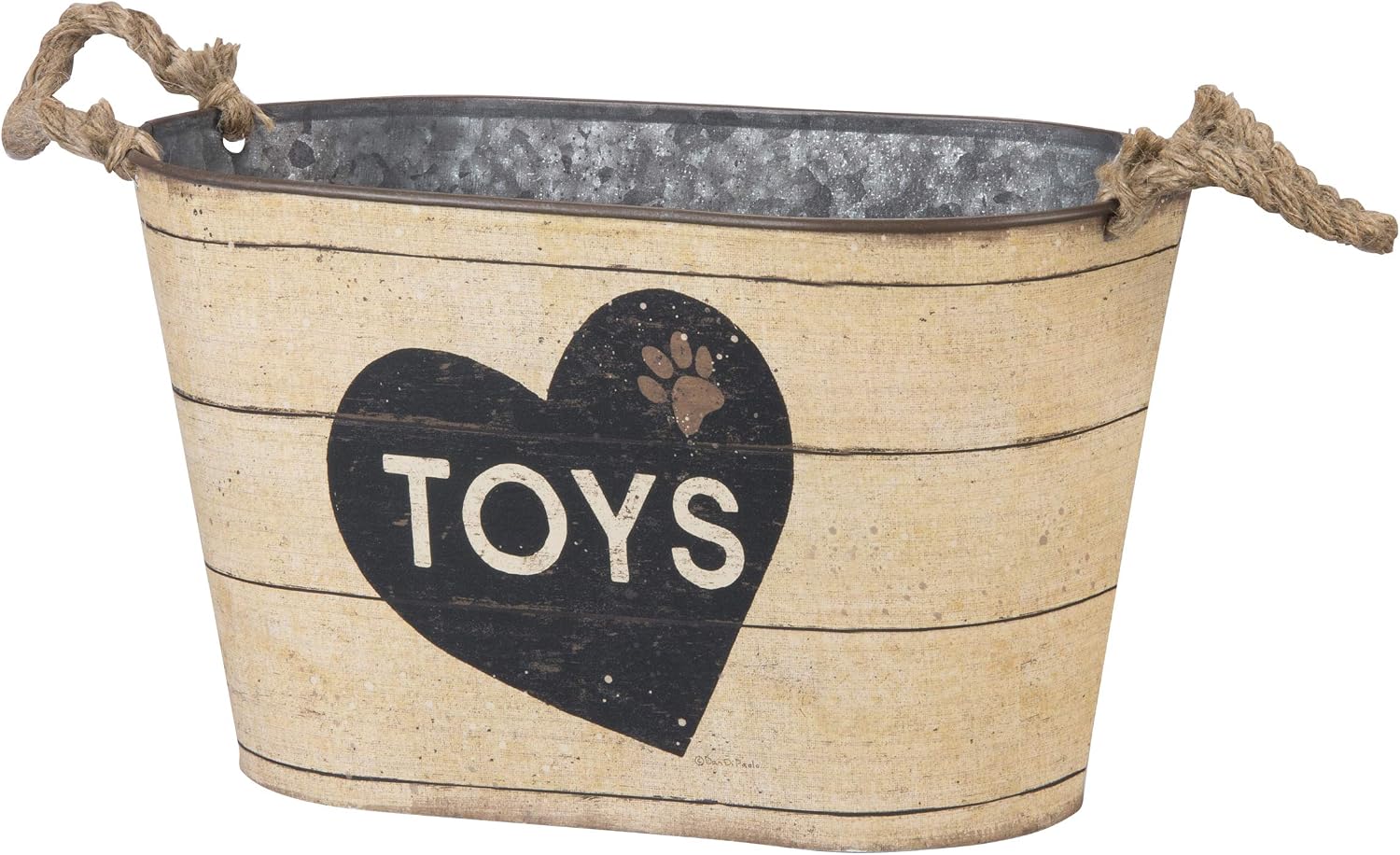 Primitives by Kathy Rustic Pet Tin Bins - Dog Food & Toy Storage Set, 'Toys & Beware of Wigglebutts' Themed Containers image 2
