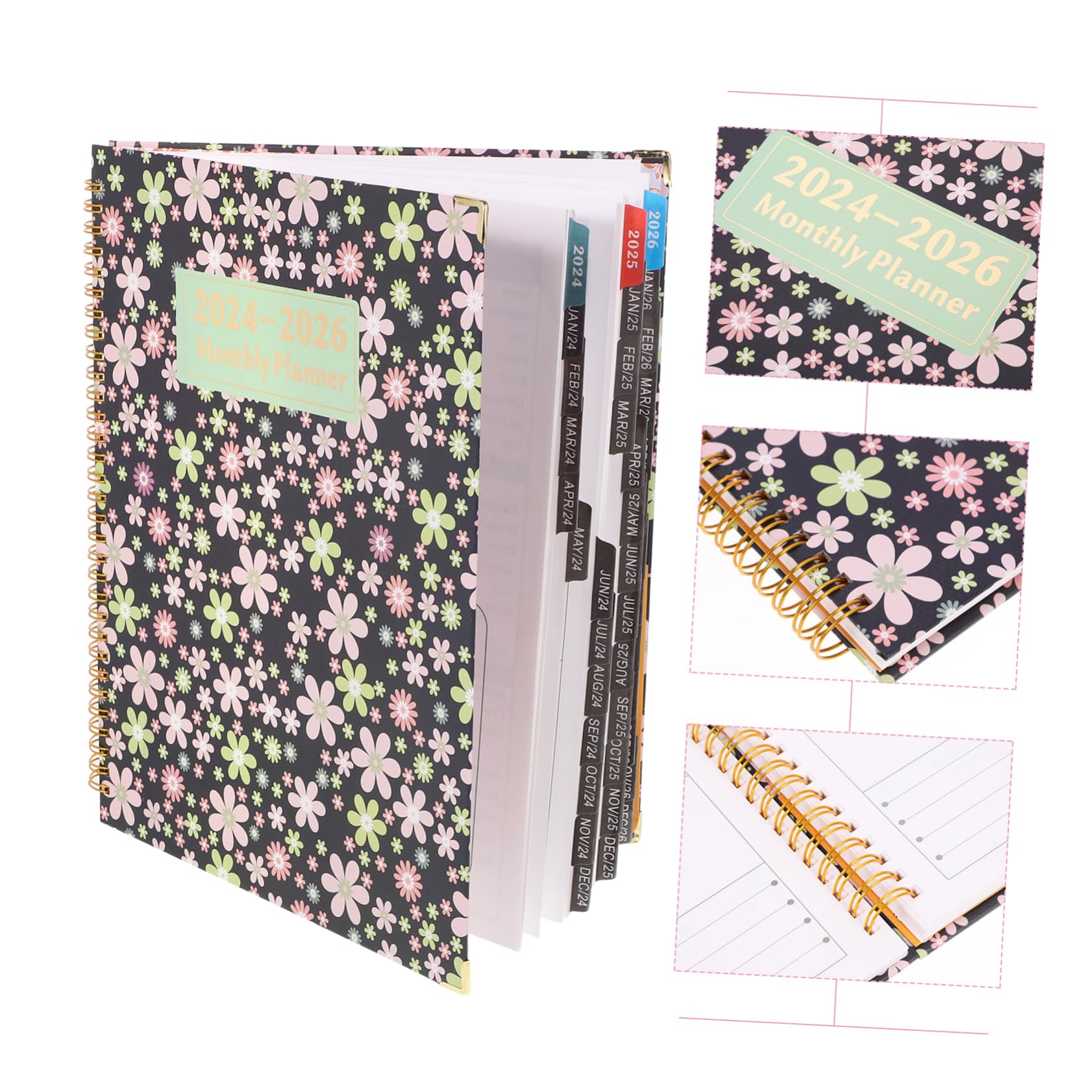 Cuaderno Planificador Mensual Itinerario Cuaderno Espiral para Estudiantes Planificador Decorativo para Horarios Prácticos Material de Oficina para Planificar