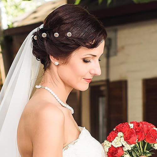 Miniatura 5 de Ammei - Juego de 12 horquillas de cristal para novias y damas de honor, accesorios para el cabello, accesorios para el cabello, joyería con