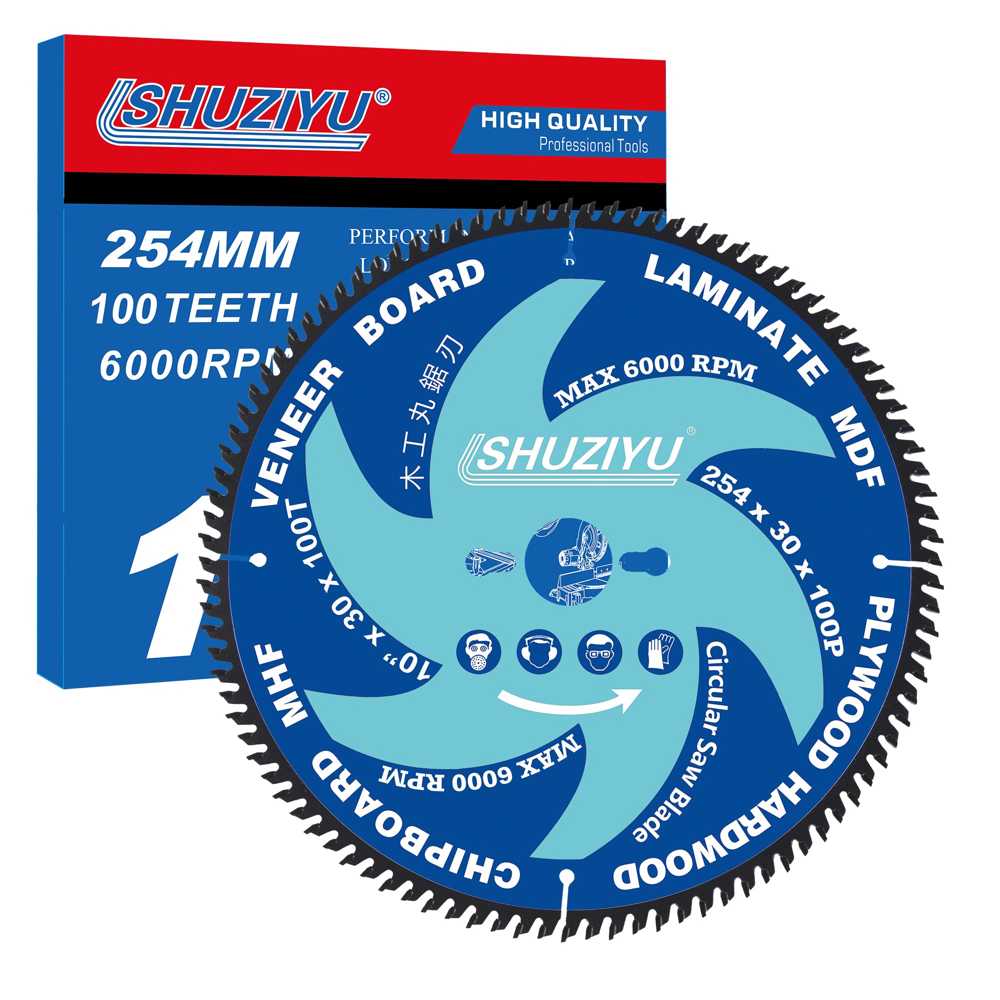 Lame de Scie Circulaire LSHUZIYU 254mm 100T pour Bois