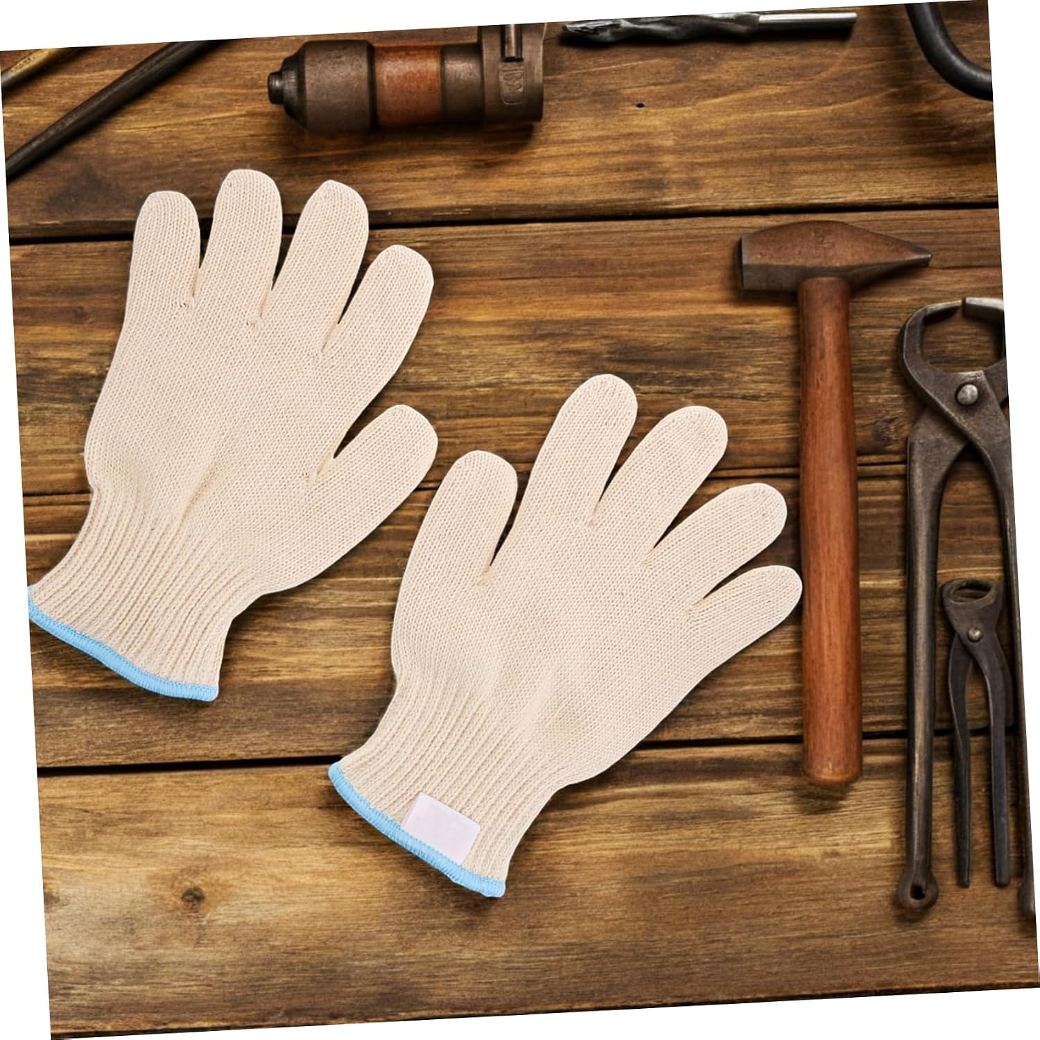 Cabilock Heat-Resistant Kitchen Gloves Double-Layer Cotton Insulated Mitts for BBQ Oven and Microwave Cooking Non-Slip Safety Gloves 300°C Heat Protection