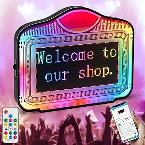 LED Screen Letter Bottle Presenter, VIP Bottle Service Sign, APP Programmable Acrylic Handheld Light Box with RGB Color Change & Scrolling Message for Nightclub Bar Party Birthday (App Programmable)