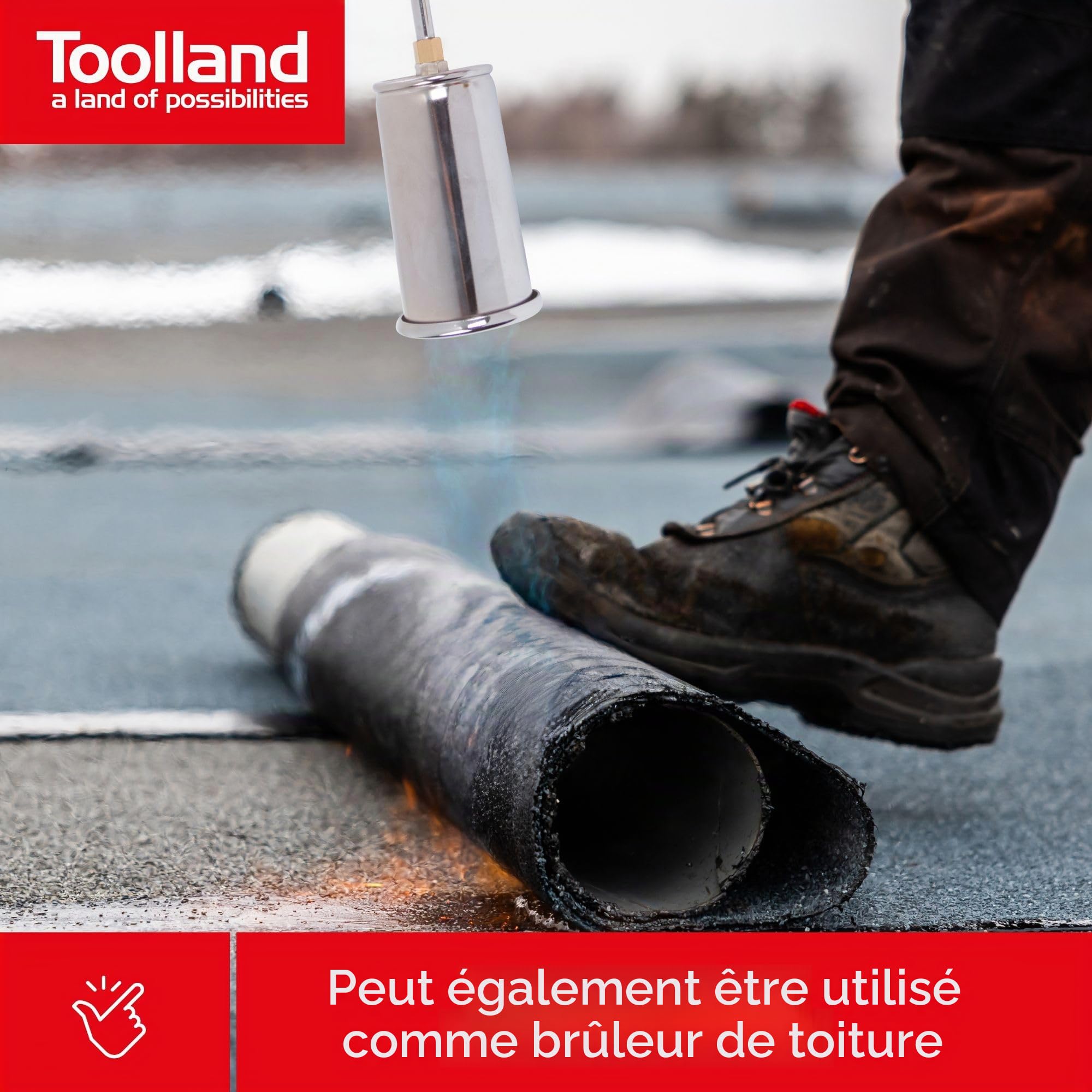 Toolland Désherbeur thermique à gaz, régulateur de pression, tuyau 5 m