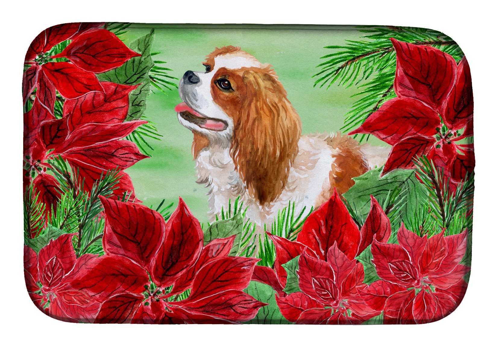 Tapis de séchage vaisselle de Noël Cavalier Spaniel 14x21