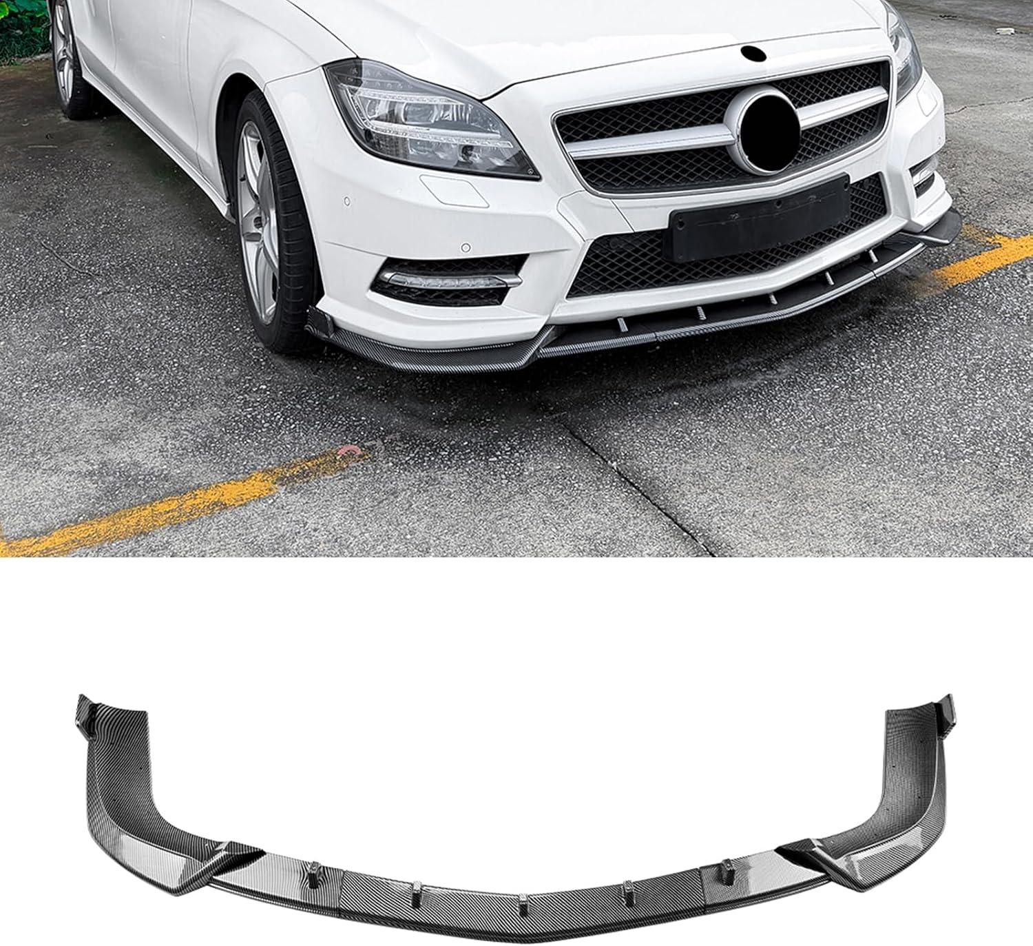 Front Bumper Spoiler Lip Splitter for Mercedes Benz CLS C218 AMG Line 2011-2013