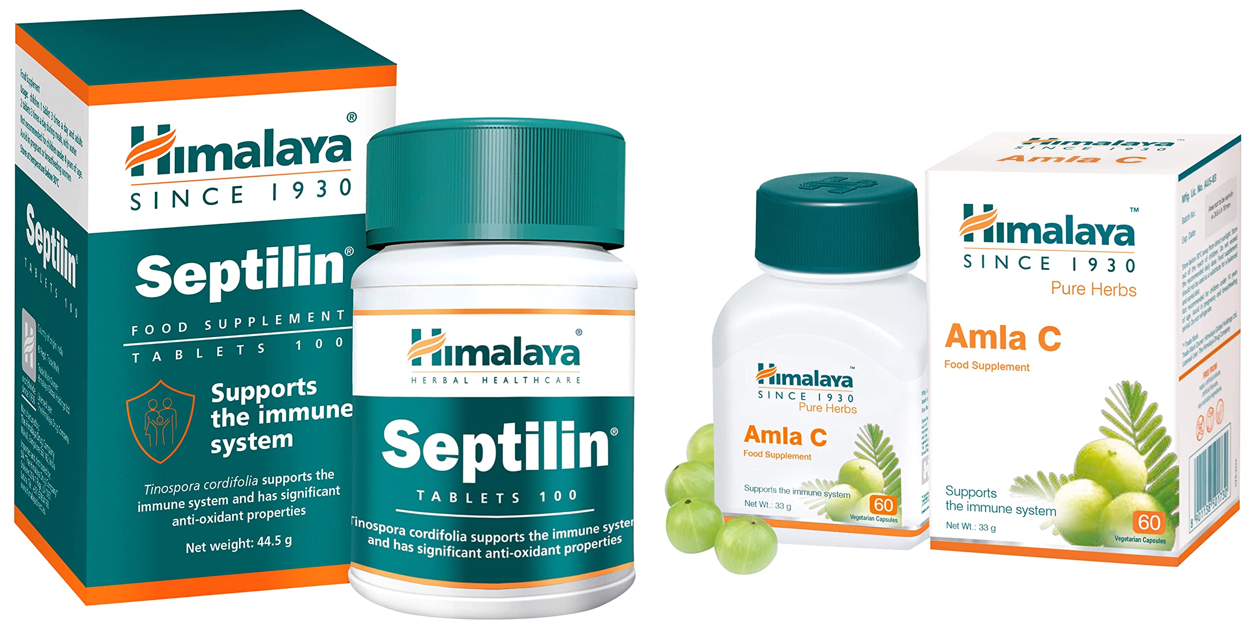 Himalaya Septilin Tablets 60 Tablets & Wellness Pure Herbs Amalaki Immunity Wellness Promotes Health 60 Tablets
