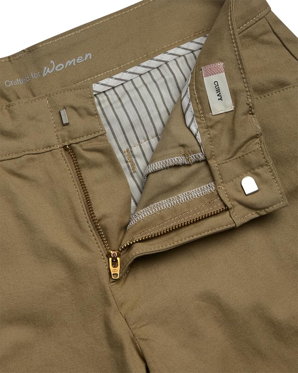 Dickies Women's Curvy Straight Leg Stretch Twill Pant