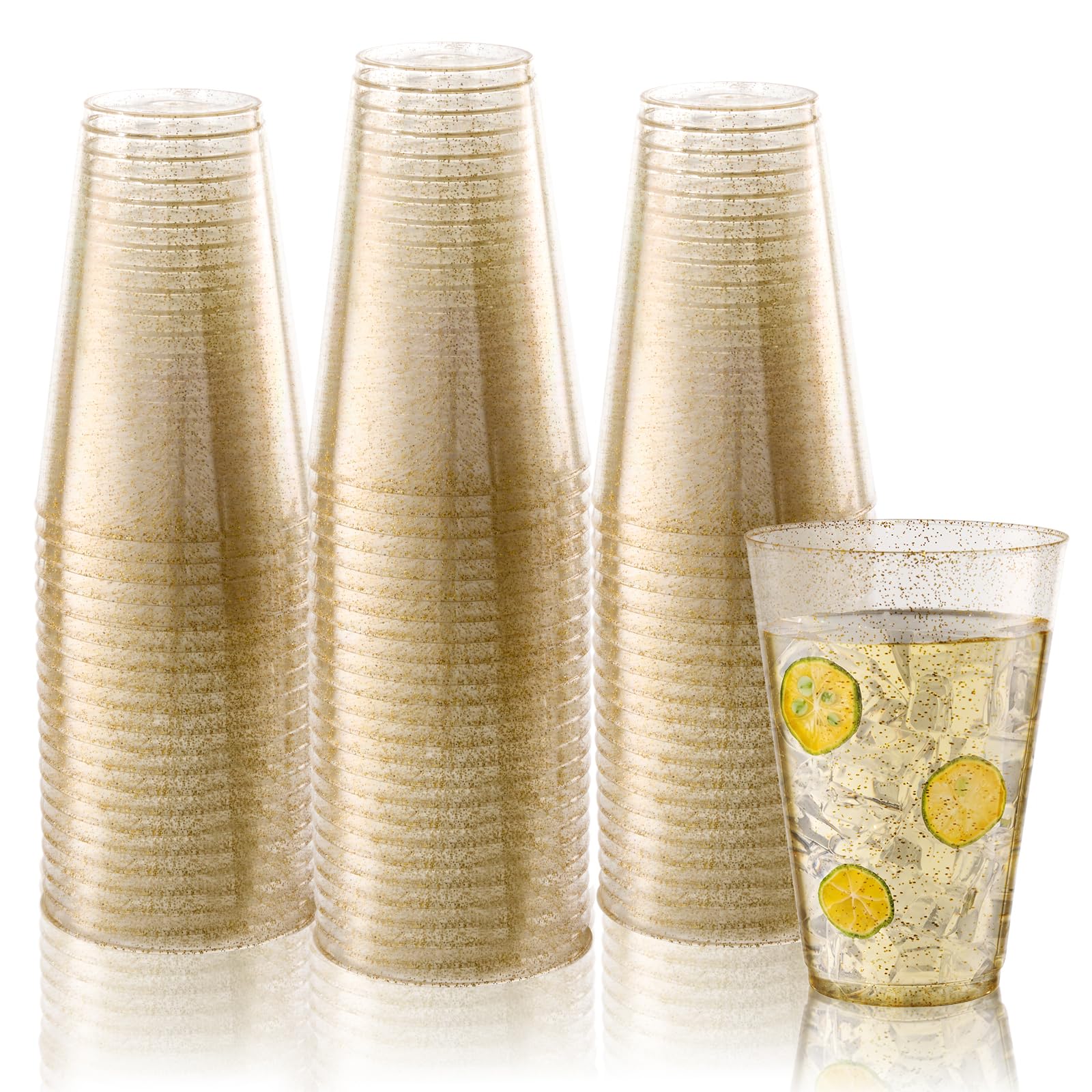 BESTVIP 12oz Silver Plastic Cups, 100 Pack Silver Rimmed Disposable Cups — Amazon image 14