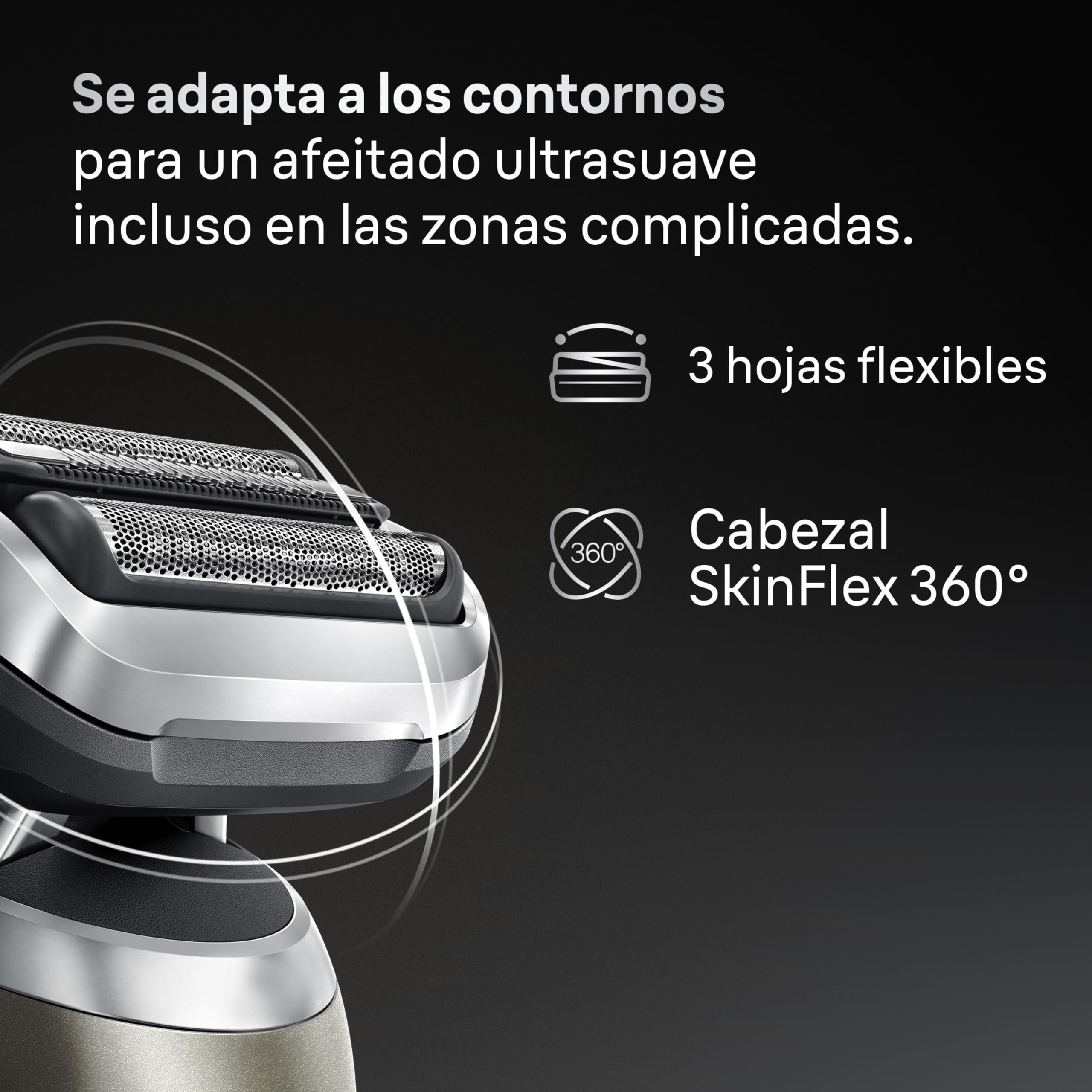 Braun Series 7 Afeitadora Eléctrica Hombre, 72-C7650CC, Oro - Máquina de Afeitar Resistente al Agua, 3 Modos de Afeitado, 60 Min de Uso, Centro de Limpieza, 2 Accesorios de Rasurado Y Estuche de Viaje