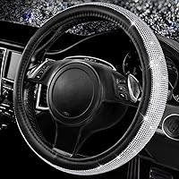 Vista 27 de CAR PASS - Funda de volante con diamantes brillantes de imitación y patrón de leopardo, con cristales de imitación brillantes para mujer