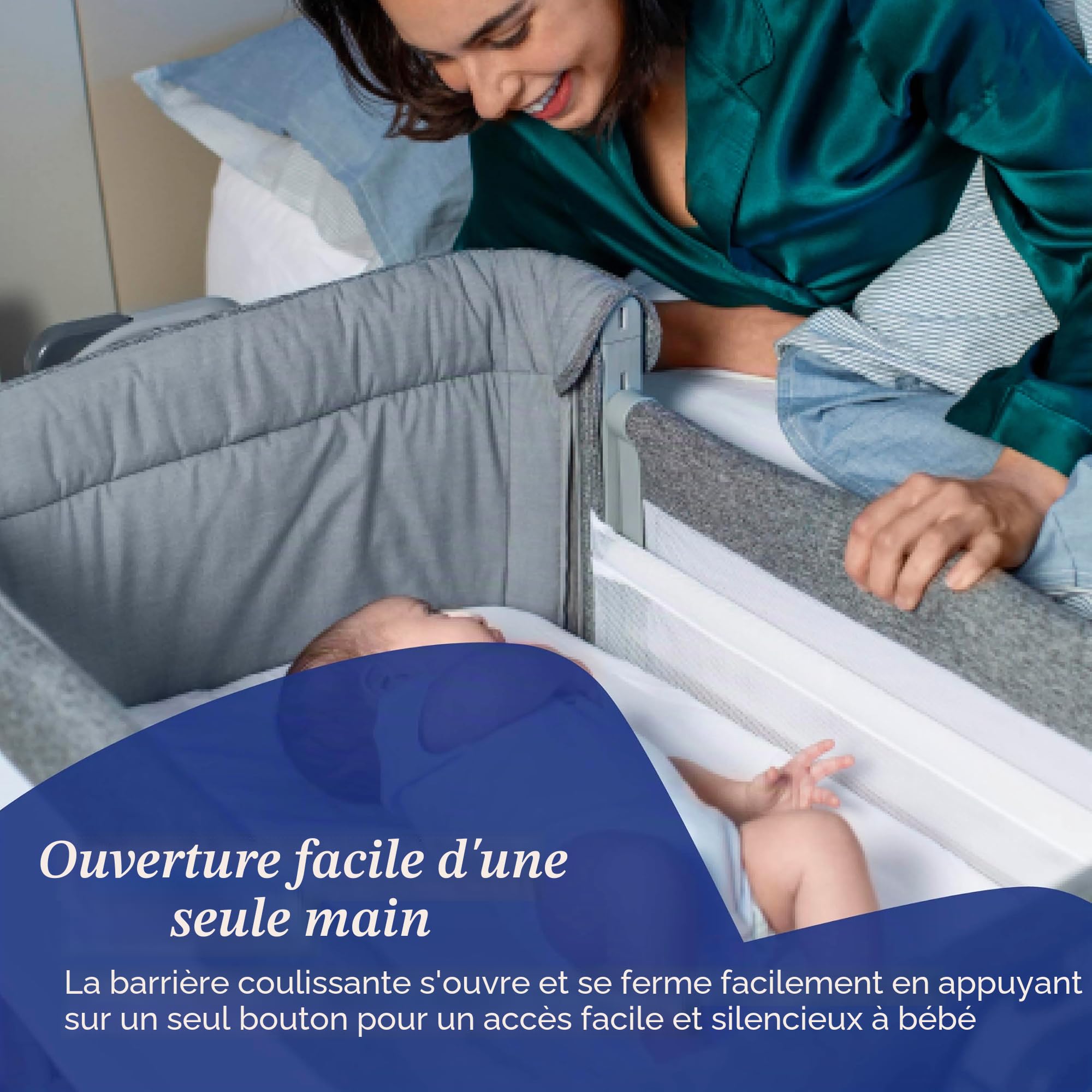 Chicco Next2Me Magic Evo Berceau de cododo pour bébé, Compatible avec différents Lits, Mode à Bascule, Hauteur réglable, barrière coulissante, 4 Roues, Bonne Circulation de l'air, Matelas et Sac